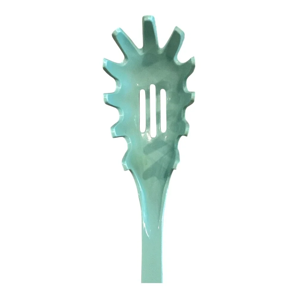 Vintage EKCO USA Aqua Blue Spaghetti Pasta Server‎ Spoon Kitchen Utensil